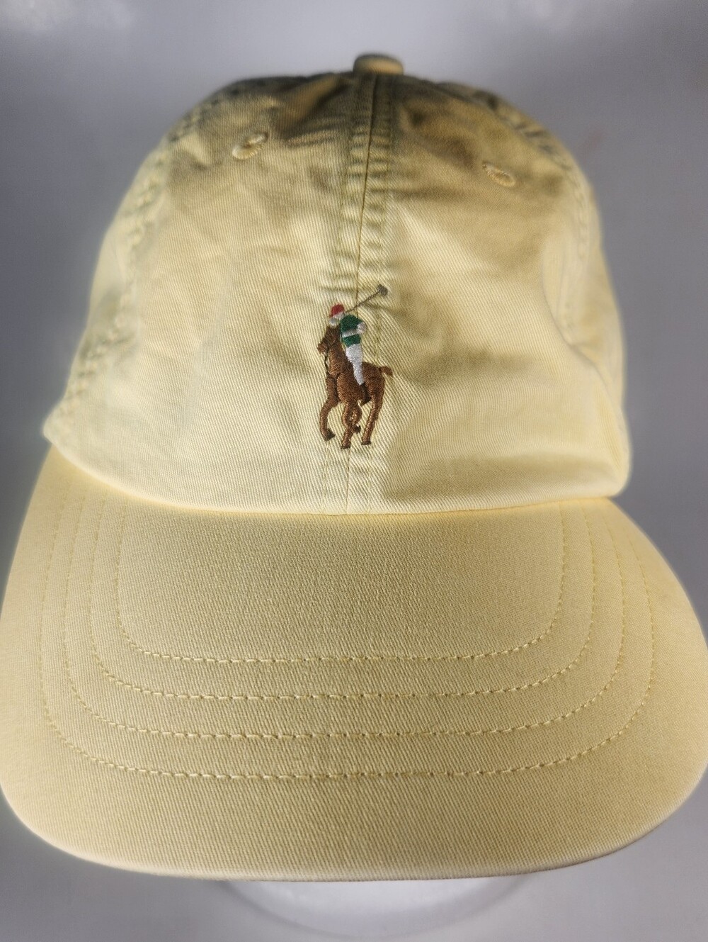 POLO RALPH LAUREN Strapback Hat Cap Women's Adjustable Yellow Cotton Leather